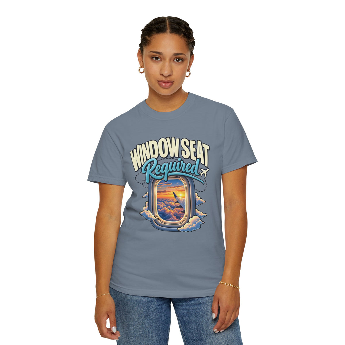 Window Seat Required T-Shirt — Vintage Airplane Window Travel Tee