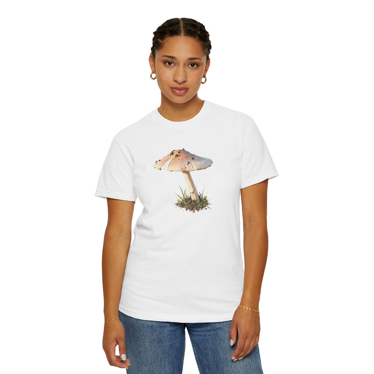 Mushroom Illustration T-Shirt — Botanical Fungi Graphic Tee