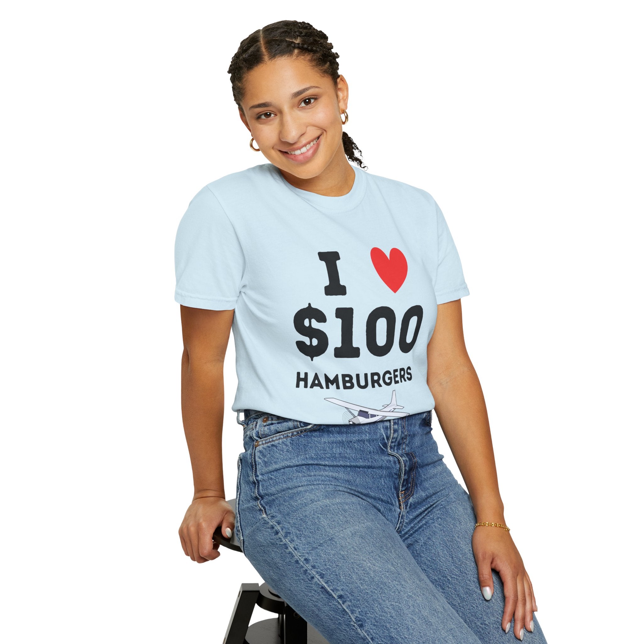 I Love $100 Hamburgers T-Shirt | Pilot Tee | Private Pilot Gear | Pilot Lunch Club