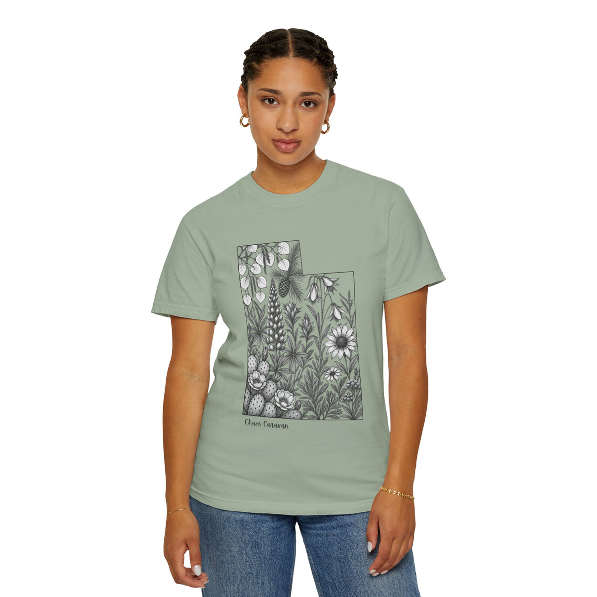 Utah Floral State T-Shirt — Wildflower Illustration