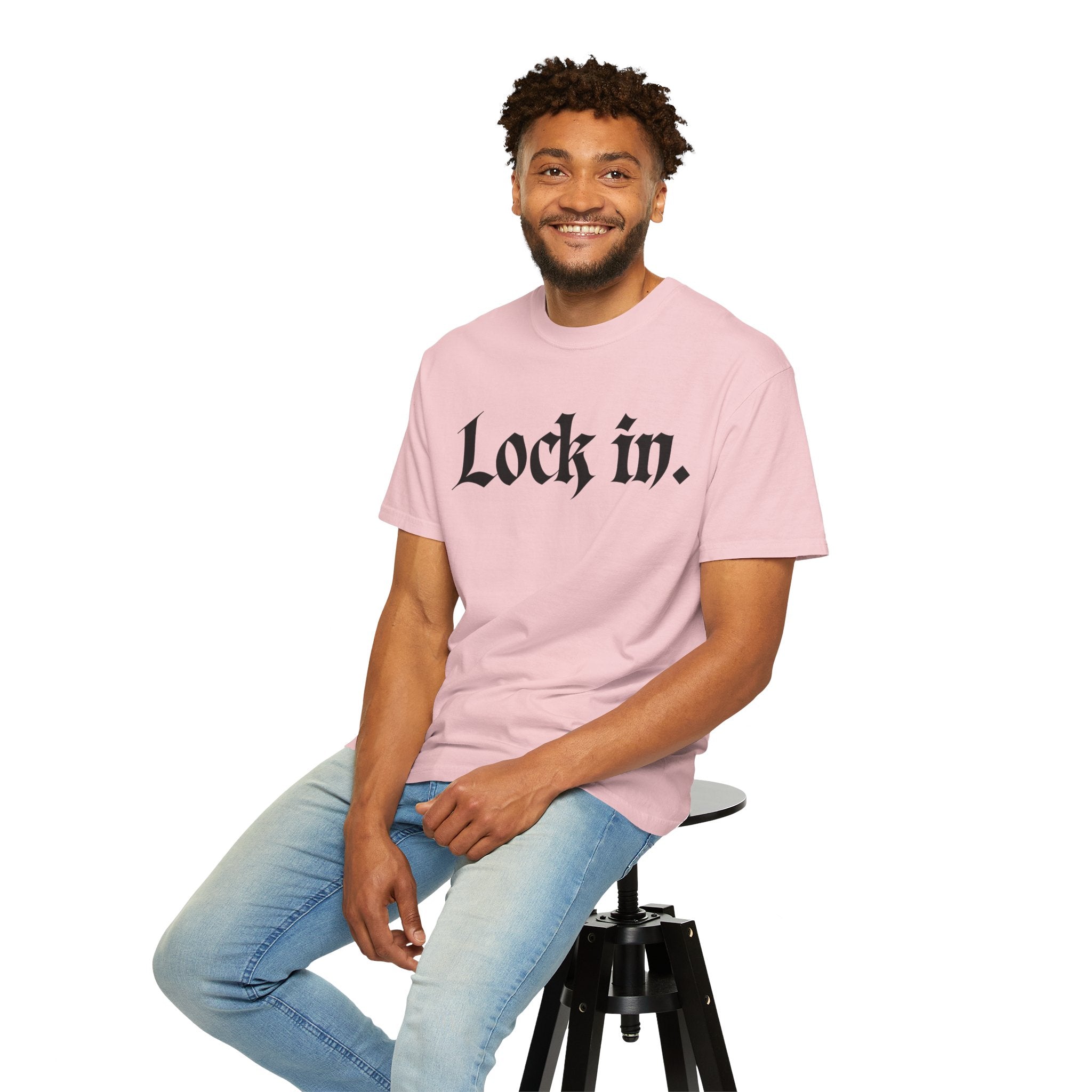 Lock In. Graphic T-Shirt — Gothic Script Tee