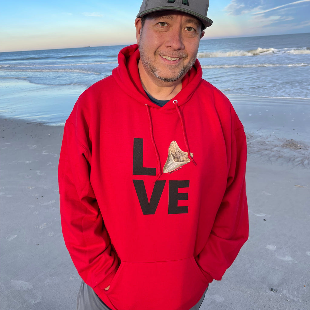 Megalodon 'Love' Hooded Sweatshirt – Shark Tooth Hunters Gift