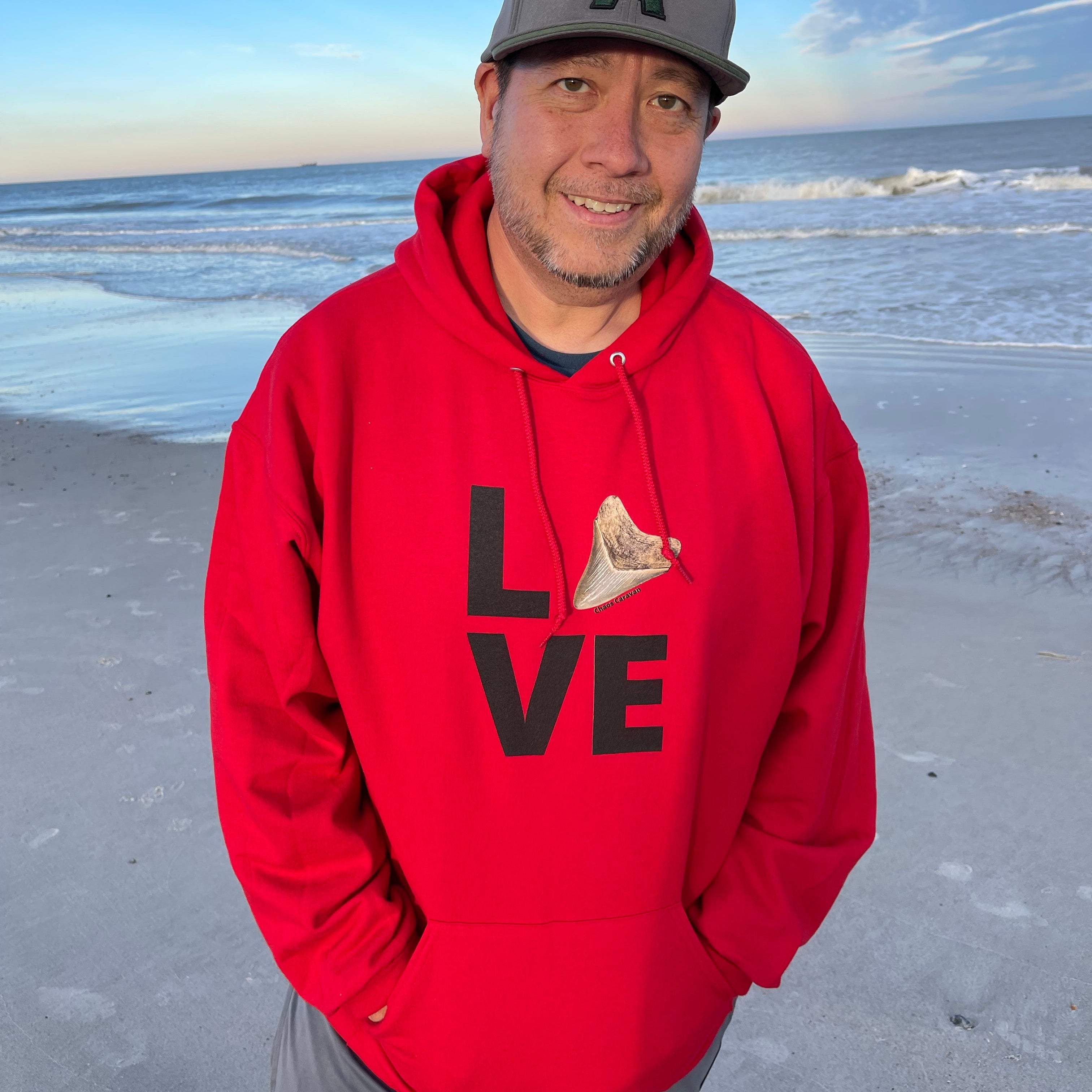 Megalodon 'Love' Hooded Sweatshirt – Shark Tooth Hunters Gift