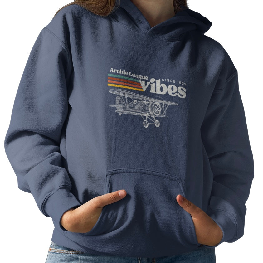 Air Traffic Controller Retro Vintage Airplane Hooded Sweatshirt — First Air Traffic Controller Tribute